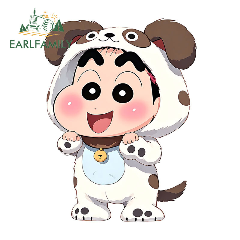 Earlfamily 13 ซม.Crayon Shin-chan การ์ตูนน่ารักรถสติกเกอร์บุคลิกภาพรถจักรยานยนต์ Caravan Windows ไวนิล Decal Occlusion Scratch กันน้ําตกแต่ง