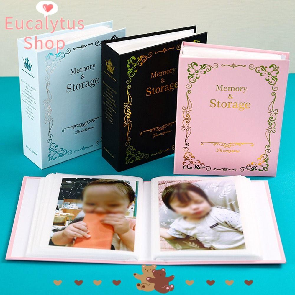 Eucalytus1 อัลบั้มภาพ, ใส่การ์ดสมุดภาพขนาด 6 นิ้ว, ปั๊มร้อน 100 กระเป๋า DIY ที่ใส่การ์ดรูปถ่าย