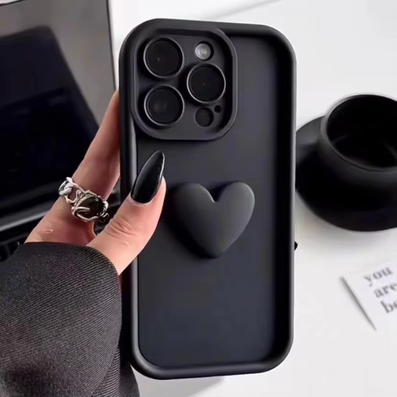 3D รักหัวใจ กรณี For Realme C53 Realme 7i 5i 5s 9i C35 C20 C17 C51 C55 C67 C21Y C25Y C21 C25 C11 C12 C30 C15 C25 12 Lite
