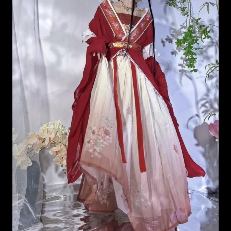Du Jiuzhou Muci Hanfu หญิง North-South Dynasty Big Sleeve Undershirt การพิมพ์ปรับปรุง Fairy