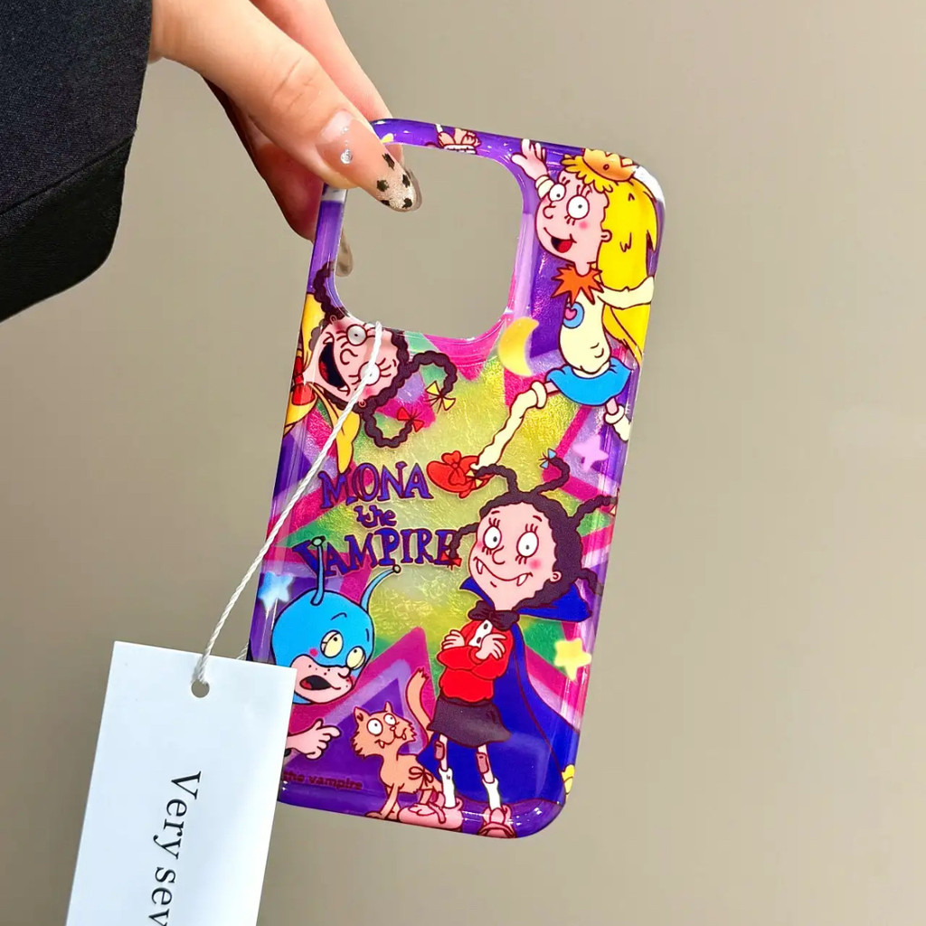 น่ารักสีม่วงแม่มดน้อย Mona Apple 16/15/14 เคสโทรศัพท์ 13/12 Frosted 11/xr นุ่ม 78p หญิง xs