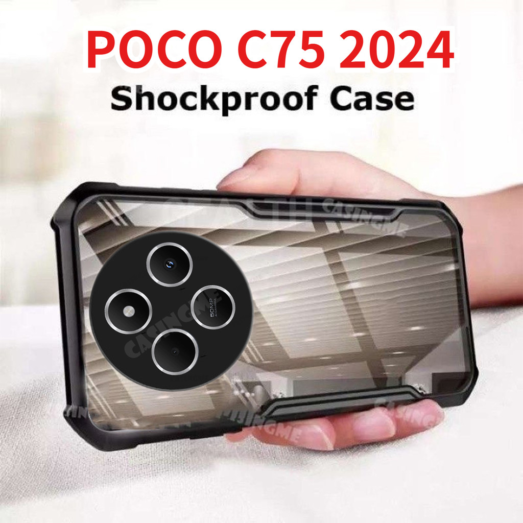 Poco C75 2024 Transprent AirBag เคสโทรศัพท์สําหรับ POCO C75 PocoC75 C 75 75 75C 4G 5G 2024 กันชนกันก