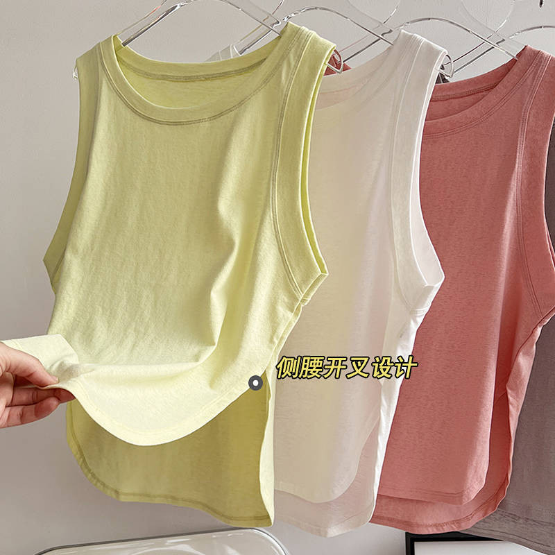 Sports Casual Vest round Neck Sleeveless Thin Aerobics Sleeveless Yoga Clothes Workout Top Women Sports pants 4x92