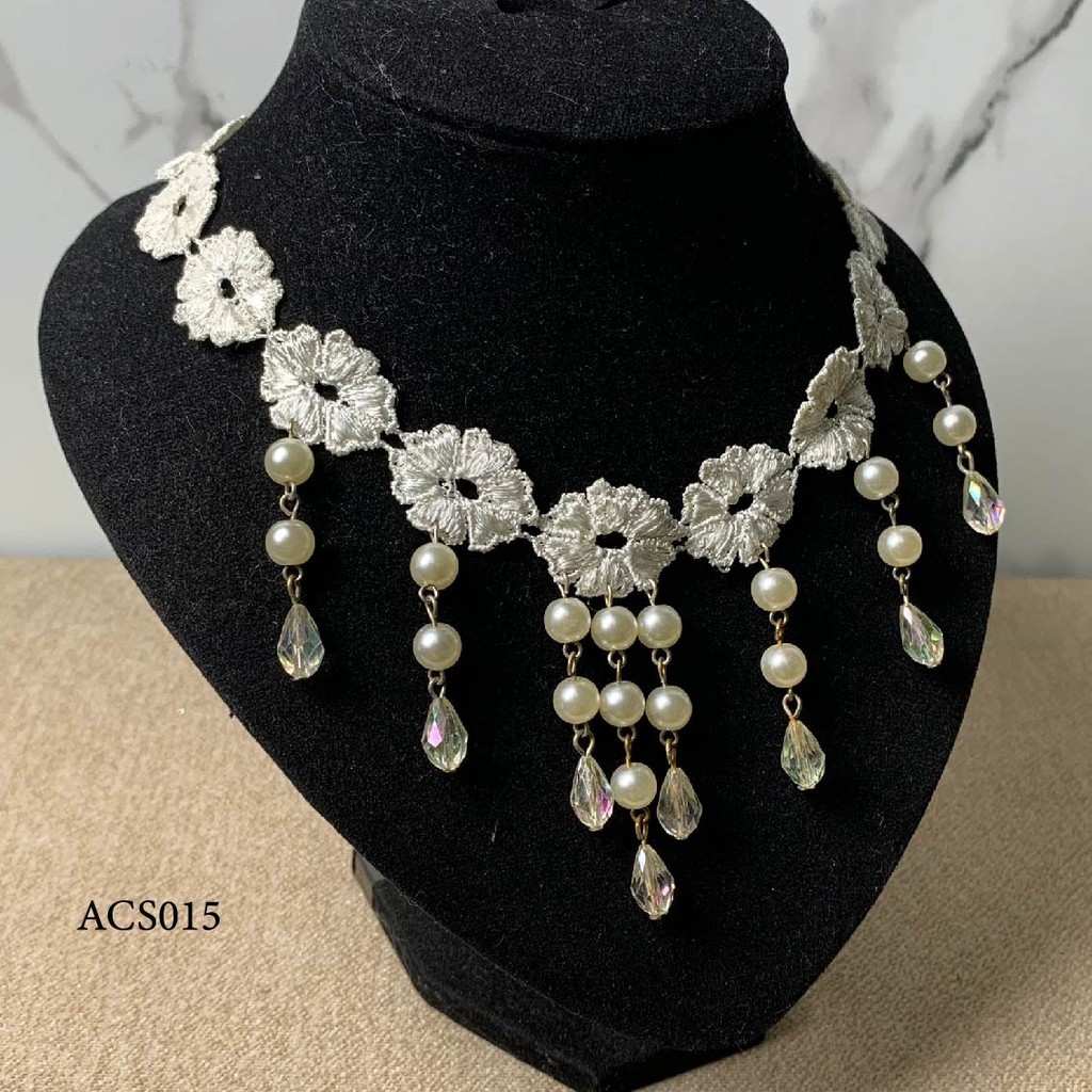 สร้อยคอมุกโลหะผสมพรีเมี่ยมอุปกรณ์เจ้าสาว Acs015