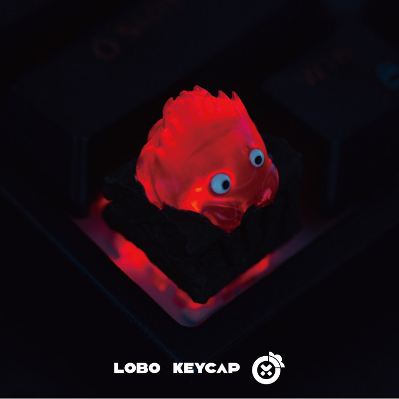 Calcifer Keycap การ์ตูนน่ารัก 3D สร้างสรรค์น่ารัก MX Switch Mechanical Flame Keycaps Howls Moving Castle DIY การส่งผ่านแสงเรซิ่นอะนิเมะ Keycap