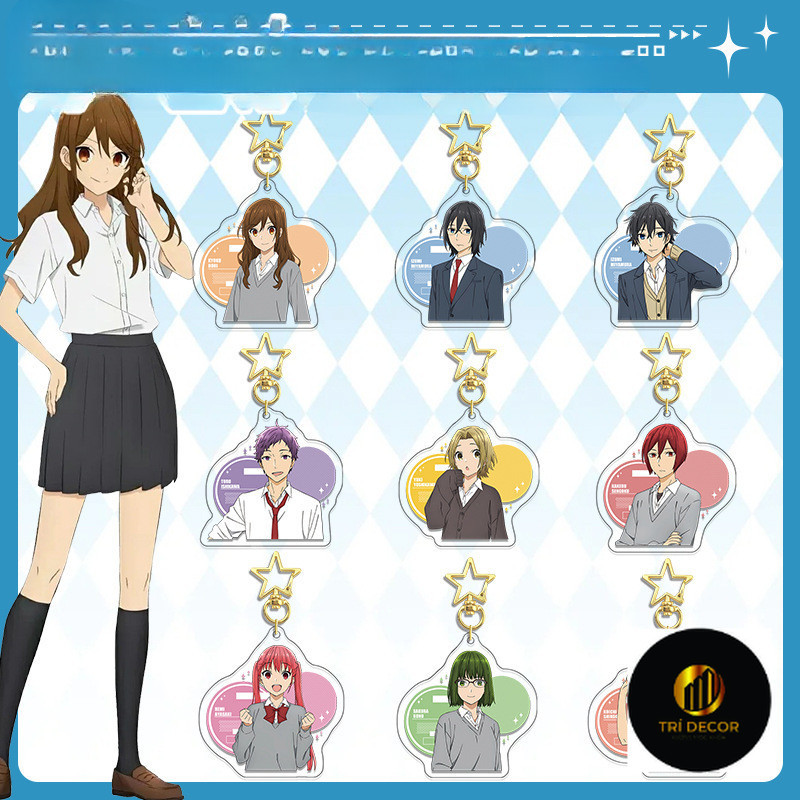 พวงกุญแจ, โมเดลสแตนดี้ อะนิเมะ Horimiya ตัวละคร Hori Miyamura Yuki Akane Sakura ของตกแต่งโต๊ะทํางานศ