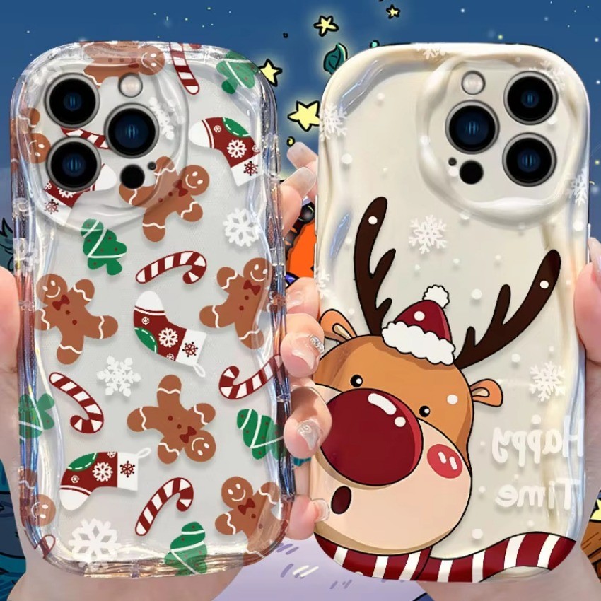 ปีใหม่เคสโทรศัพท์คริสต์มาสสําหรับoppo A60 A98 A79 A78 A58 A96 A76 A74 A38 A18 A94 A95 A77 A57 5G 2022 ซิลิโคนนุ่มกันกระแทก