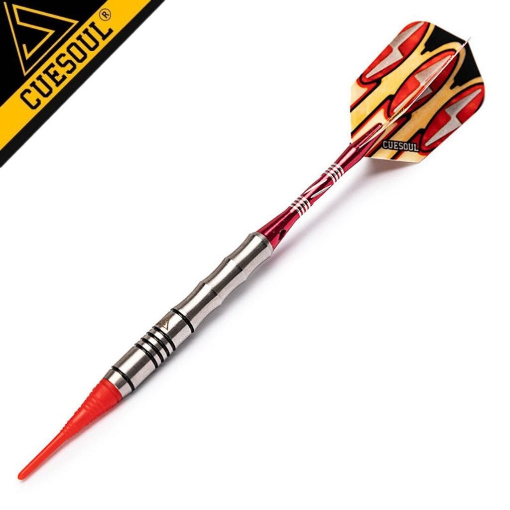 ลูกดอกปาเป้า Cuesoul Tungsten Red-Yellow Slim Flight 85%Tungsten Soft Darts 16g