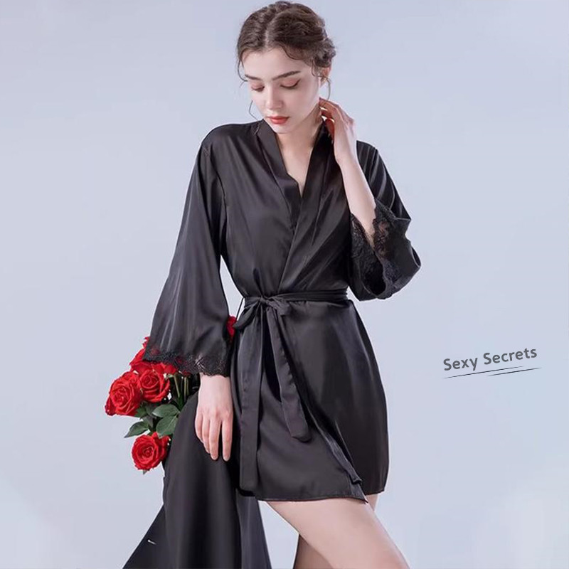 Sexy secrets⚜️⚜️ ชุดนอนซาติน เสื้อคลุมอาบน้ำ แจ็คเก็ตชุดนอน🌸🌸 นุ่มและสบาย ราคาถูก พร้อมส่งจากไทย
