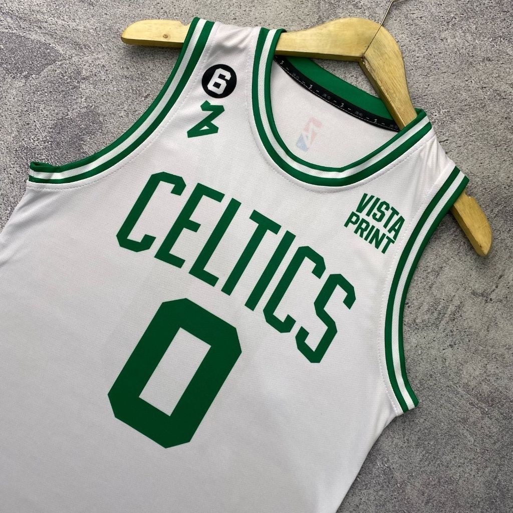 เสื้อบาสเก็ตบอล Jayson Tatum Boston Celtics 0 สีขาว – เสื้อยืด Swingman Top
