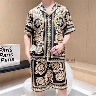 เสื้อผ้าผู้ชายระดับไฮเอนด์ 2025 แฟชั่นผู้ชายฤดูร้อนแขนสั้นกา…