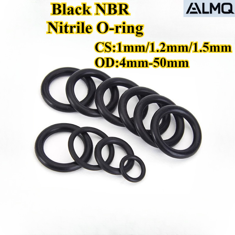 [LMQ-OXQ] โอริงไนไตร NBR สีดํา (CS1mm/1.2mm/1.5mm * OD4mm-50mm) แหวนปิดผนึก, ความต้านทานน้ํามัน, ทนต่ออุณหภูมิสูง, ยางโอริง, ปะเก็นสีดํากันน้ํา