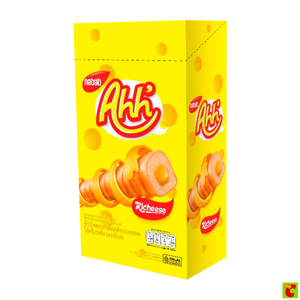 อ๊ะห์ ข้าวโพดอบกรอบเคลือบและสอดไส้ชีส 14.5 ก. x 12 ชิ้น