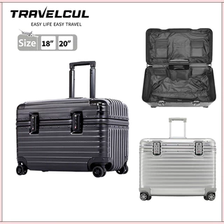 TRAVELCUL กระเป๋าล้อลาก 18/20 นิ้วอลูมิเนียมเฟรม TSA ล็อค Carabiner กรณีพีซีป้องกันรอยขีดข่วนวัสดุความจุขนาดใหญ่