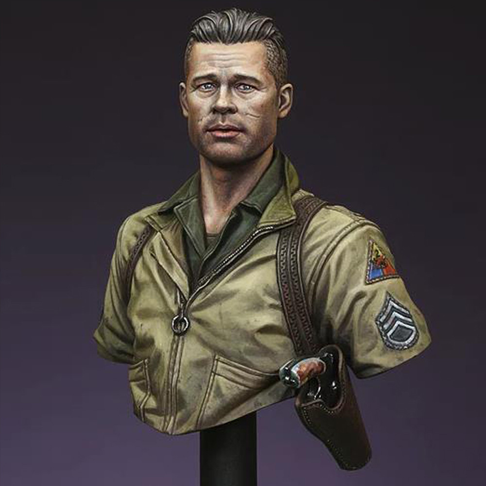 1/16 US Tank Commander, ฟิกเกอร์โมเดลเรซิ่น Bust, GK, ธีมฟิล์ม, ชุดประกอบและไม่ได้ทาสี