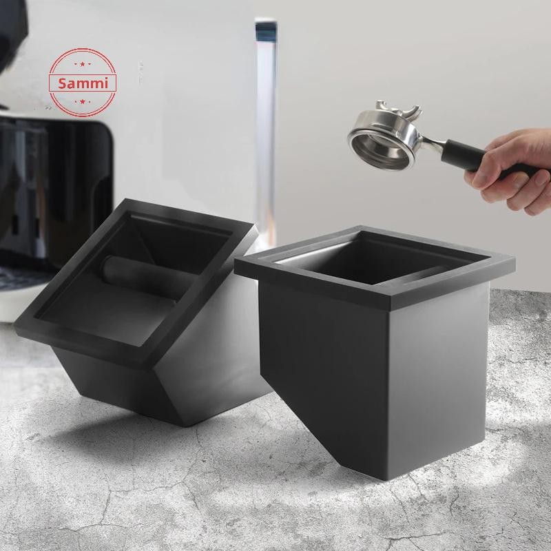 Sammi Coffee Grounds Box Desktop ฝัง Hollow Bottomless Grounds กล่องบาร์สแควร์สแตนเลสกาแฟ Knocking Grounds ถัง TH