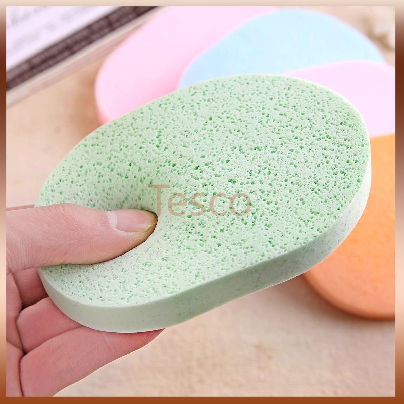 Tesco ฟองน้ำล้างหน้าเนื้อหนา/ฟองน้ำทำความสะอาด/สิ่งประดิษฐ์ทำความสะอาดจากสาหร่ายทะเลธรรมชาติ/ฟองน้ำล้างเครื่องสำอาง