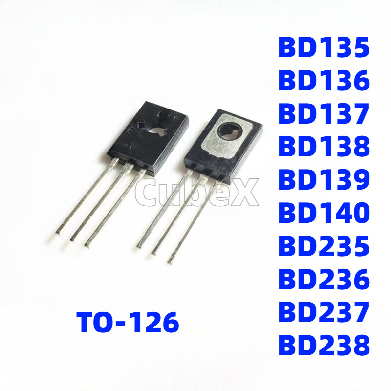 20 ชิ้นทรานซิสเตอร์เดิม BD135 BD136 BD137 BD138 BD139 BD140 BD235 BD236 BD237 BD238 TO-126 Medium-Power Bi ทรานซิสเตอร์สําหรับเครื่องขยายเสียง/แหล่งจ่ายไฟ/ไดรฟ์มอเตอร์