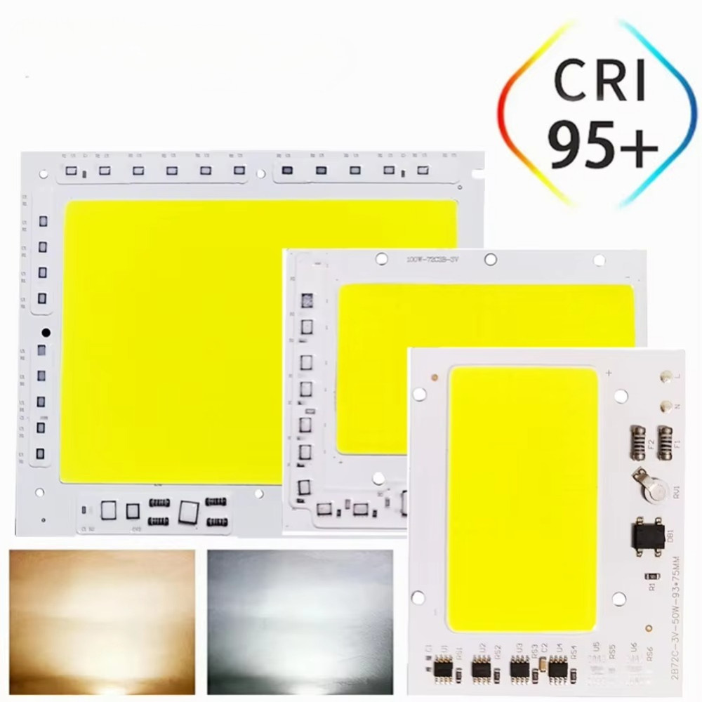 Ac 200-240V COB ชิป LED สมาร์ท IC ไม่ต้องใช้ไดร์เวอร์ DIY แหล่งกําเนิดแสง 50W 100W 150W 200W สําหรับน้ําท่วมสปอตไลท์หลอดไฟ LED
