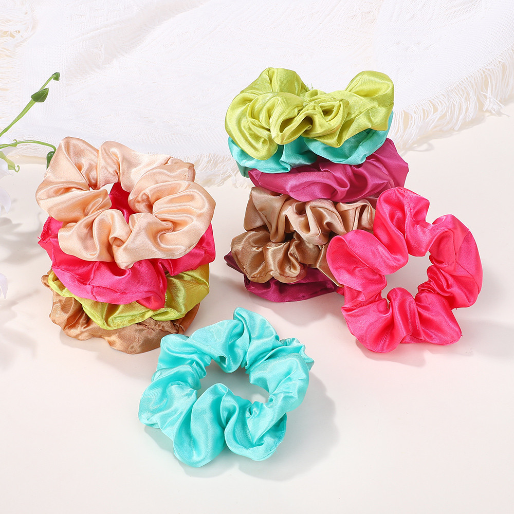 40 ชิ้น/เซ็ต 4 Elegant ซาตินขนาดใหญ่ Scrunchie ยืดหยุ่น HairBands สําหรับผู้หญิง Multicolor หางม้าผู้ถือแถบคาดศีรษะอุปกรณ์เสริมผม