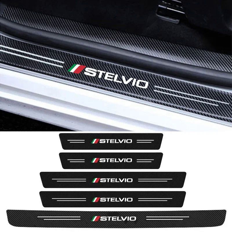Car Styling Door Threshold Waterproof Tape Sticker for Alfa Romeo STELVIO Badge Rear Trunk Sill Deca