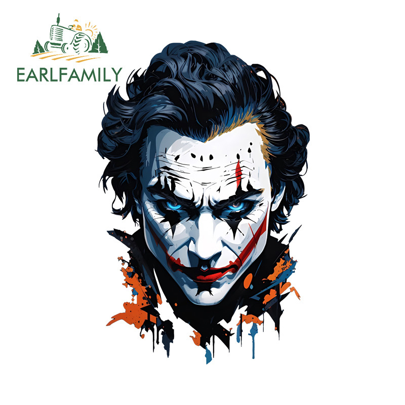 EARLFAMILY Joker สติกเกอร์รถสร้างสรรค์กันน้ํา Ccmusion กระจกมองหลัง Scratch JDM Decals เหมาะสําหรับรถจักรยานยนต์กระดานโต้คลื่นแล็ปท็อปการพิมพ์ที่กําหนดเอง