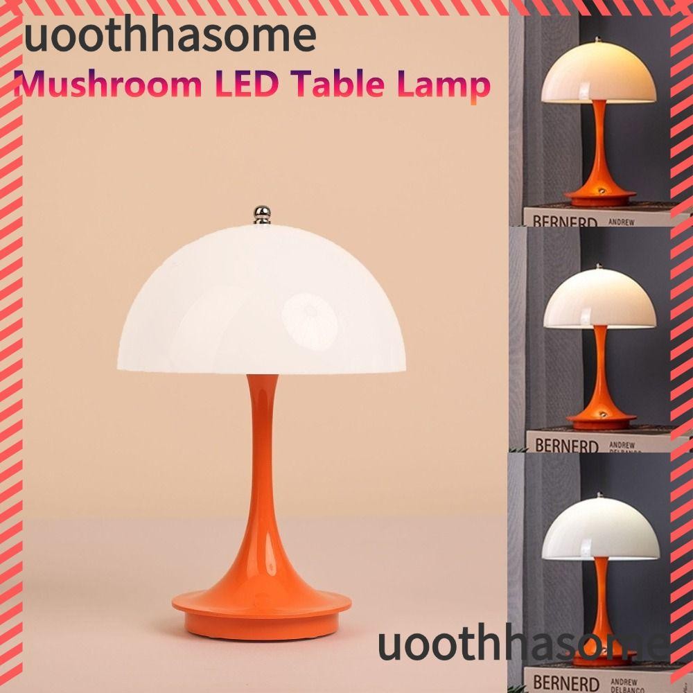 UOTHHASOME เห็ดโคมไฟตั้งโต๊ะ LED,สัมผัส USB ชาร์จเห็ดโคมไฟตั้งโต๊ะ LED,แบบพกพาไร้สาย LED ไฟกลางคืนสําหรับโรงแรมบาร์กาแฟ