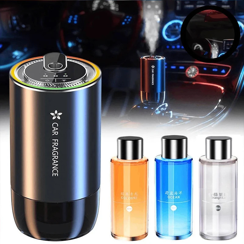 1000mAh Car Air Freshener USB Refillable Fragrance Diffuser LED Light Smell Distributor Aromatherapy