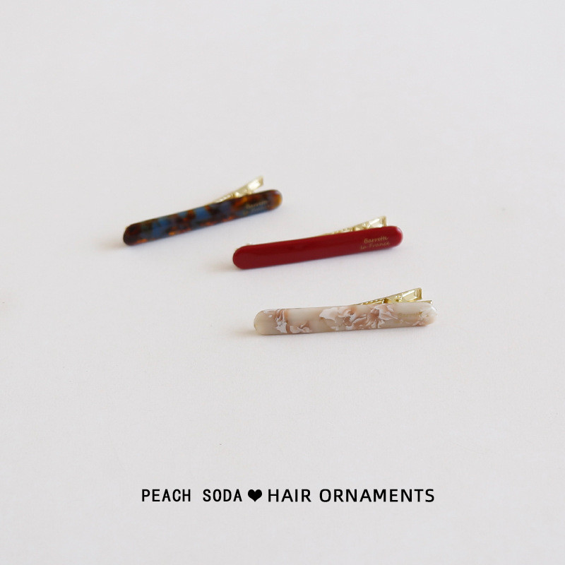 MAUROPOLI Daily French Simple Wine Red Small Clip Black Side Clip คลิปแบน Duckbill Clip