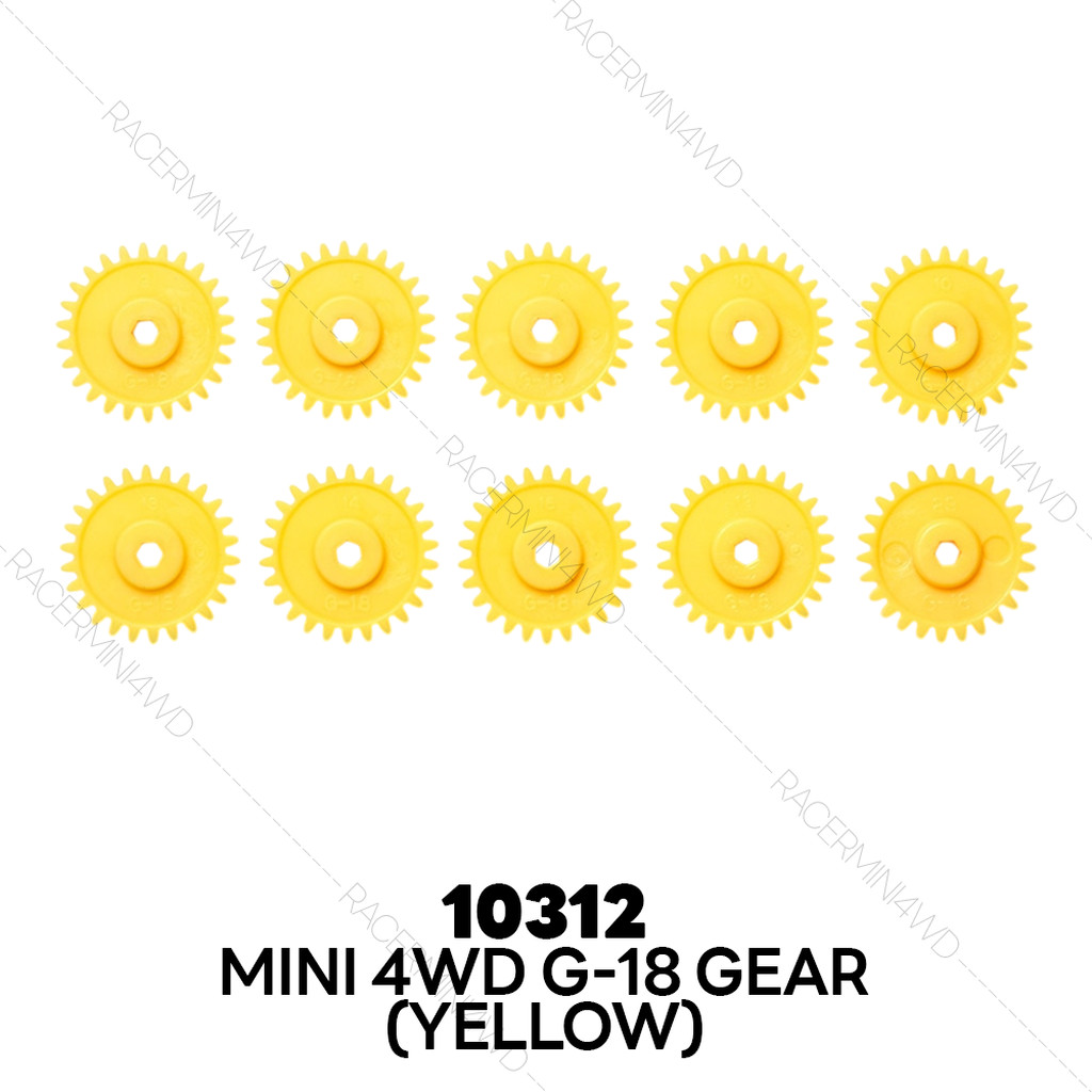 TAMIYA Mini 4WD G-18 Gear (Yellow/10pcs.) 10312
