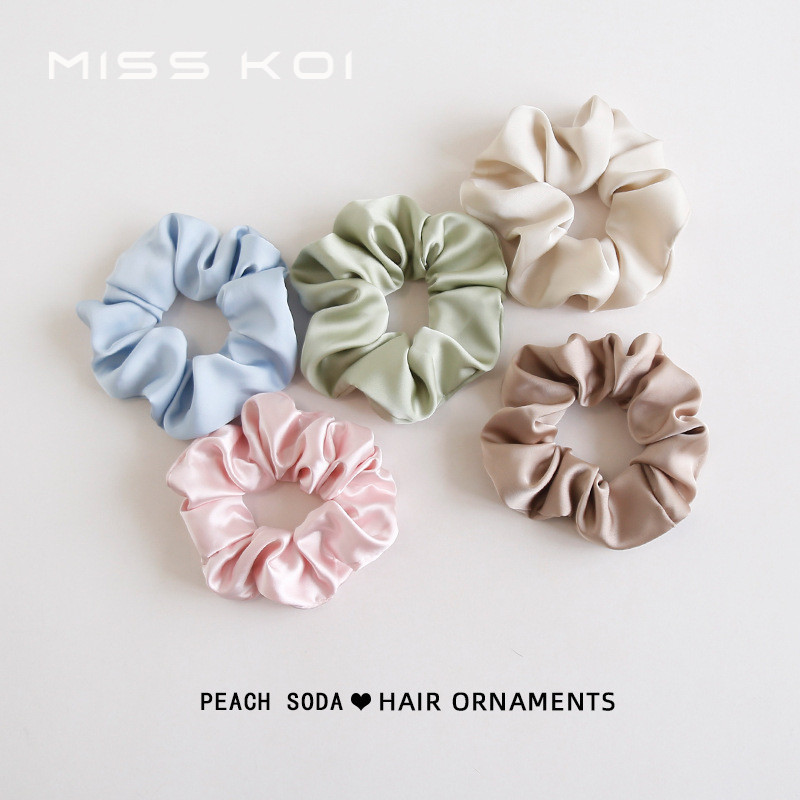 MISSKOI ฝรั่งเศส High-End ซาตินสีทึบ Scrunchy ผม Tie สไตล์ใหม่หางม้าหัวเชือกอุปกรณ์เสริมผม