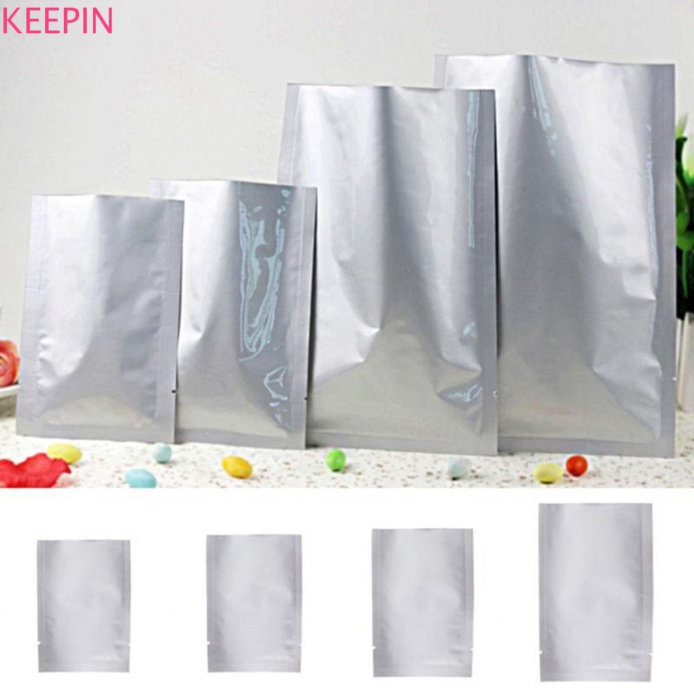 KEEPIN ถุงสูญญากาศอลูมิเนียมฟอยล์ Silver Food Saver Bag Home Storage Pouches