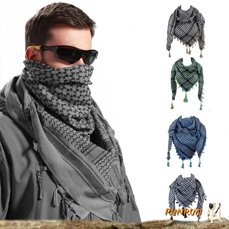RUNN ผ้าพันคออาหรับผ้าพันคอ Unisex แฟชั่น Badana Wrap ผ้าพันคอ Shemagh ผู้ชายผ้าพันคอ Head Wrap