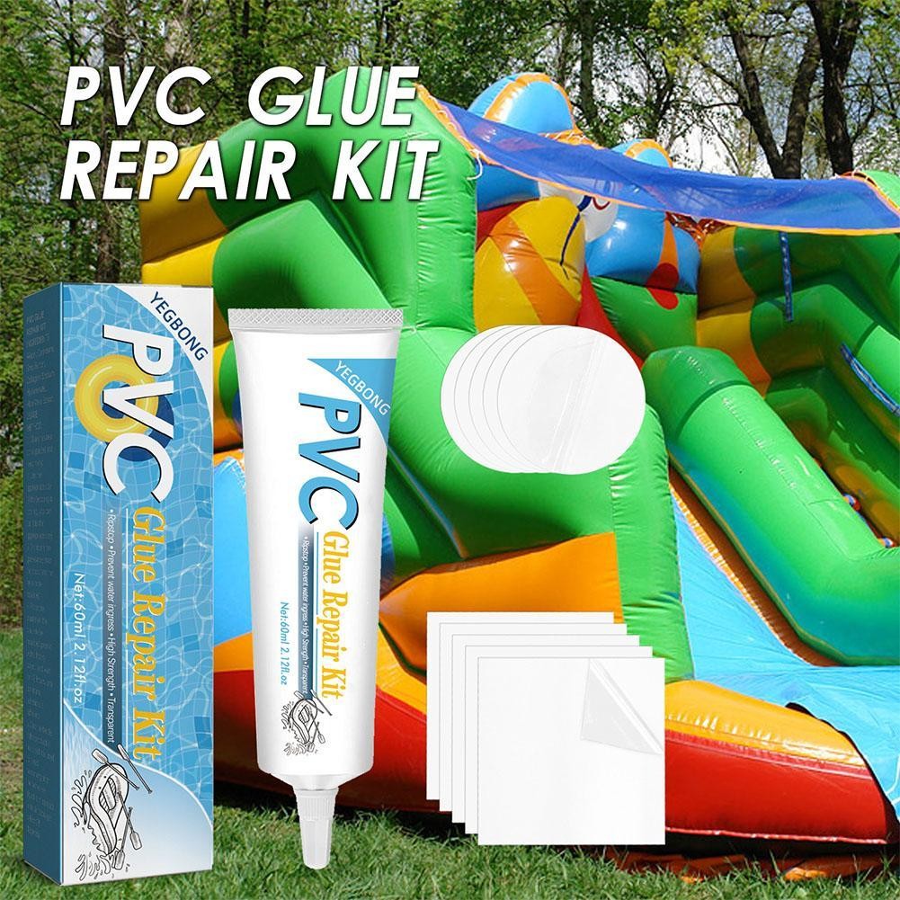 60ml PVC Inflatable กาวเทปซ่อม Patch กาวชุด,กาวสําหรับว่ายน้ํา Air Bed Pools L0R4