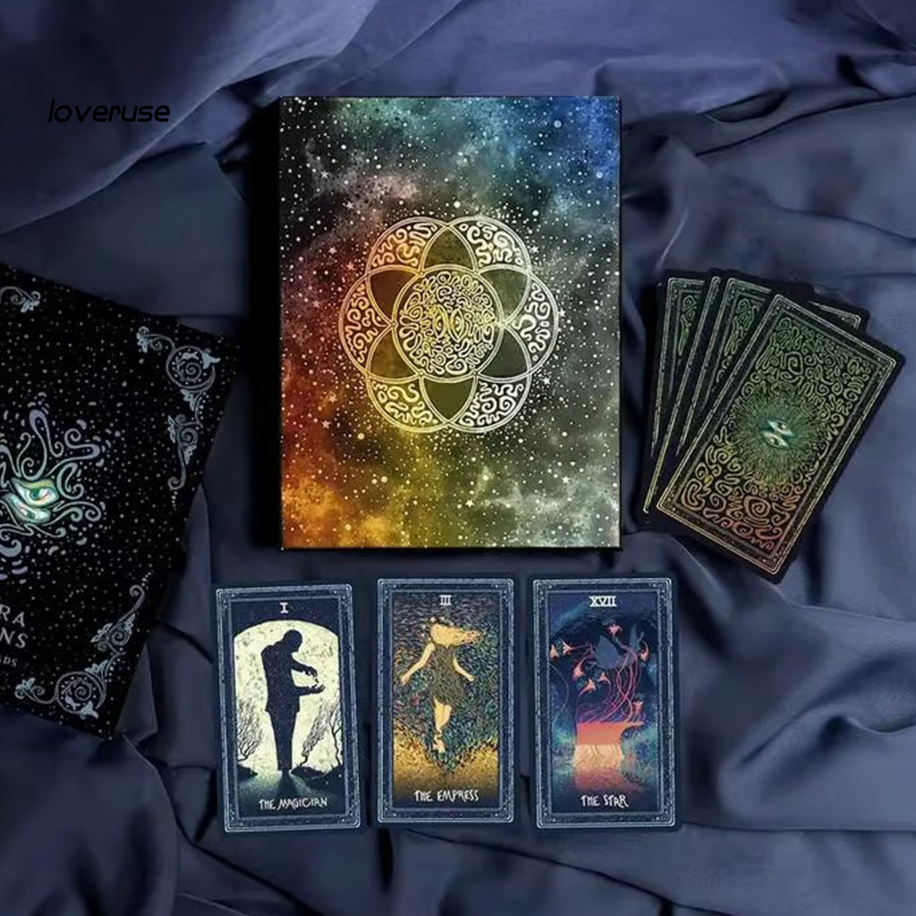 /LO/ Lenticular Tarot Deck Holographic Tarot Card Dynamic Vision Tarot Card Deck Set พร้อม Guidebook