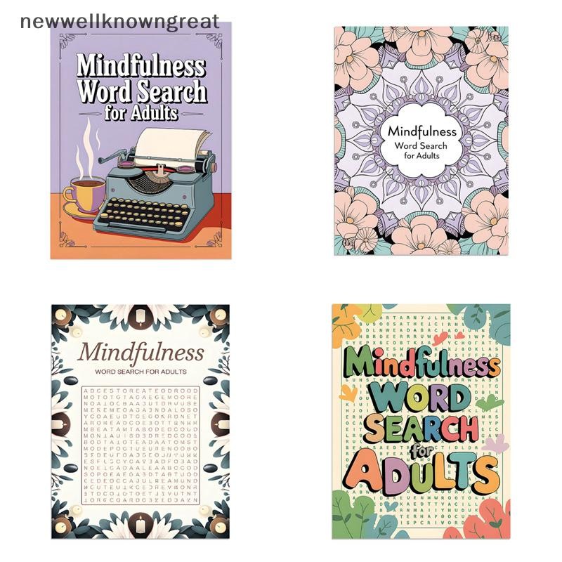 Newwellknowngreat Mindfulness Word Search Book สําหรับผู้ใหญ่พร้อมโซลูชันปริศนาคลายเครียดโน้ตบุ๊คเหม