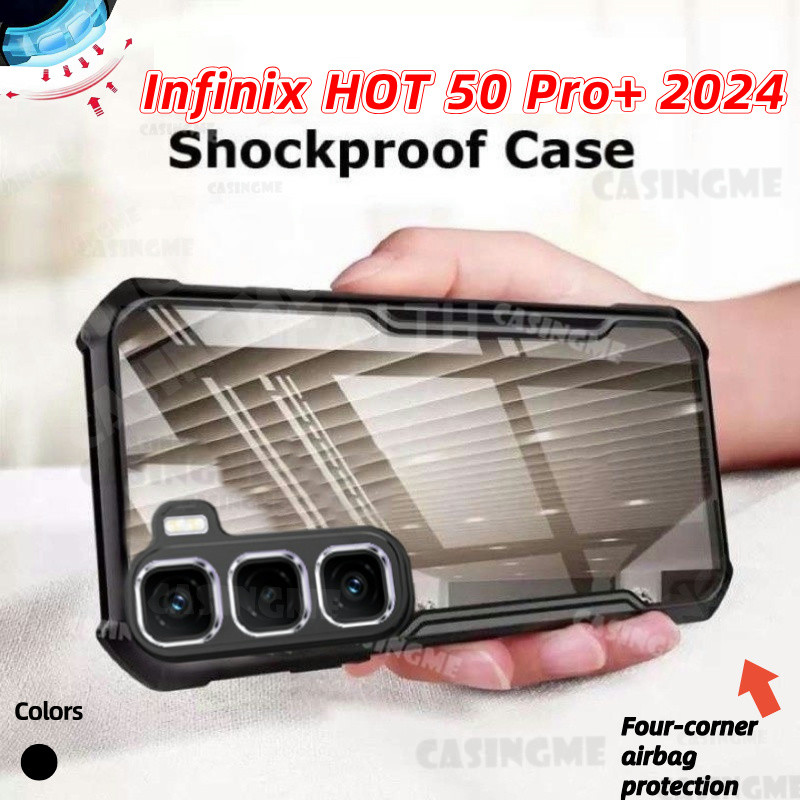 Infinix HOT 50 Pro + Transprent AirBagปลอกสําหรับInfinix HOT 70 PRO + 50Pro Hot50Pro + 50i 60 Pro Plus + 5GกันชนกันกระแทกClear Hardเคสโทรศัพท์ป้องกันSlimปกหลัง