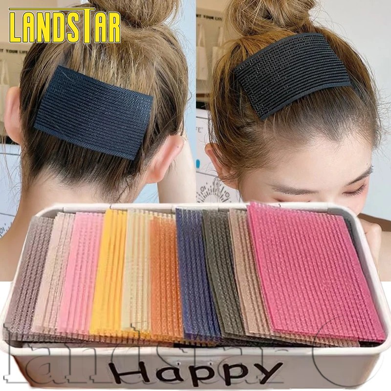 แผ่นคงที่ผมหัก-10ชิ้นสีทึบเรียบเมจิกวาง-เครื่องมือจัดแต่งทรงผม-ด้านหน้าผมขอบโคลง-ล้างหน้าแต่งหน้าแพทช์