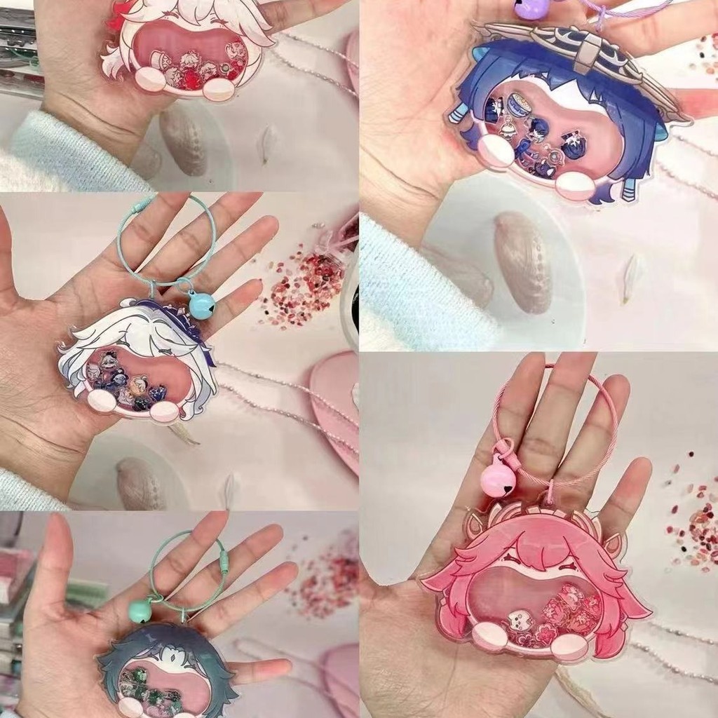 Genshin Impact Hokey Pokey อะนิเมะพวงกุญแจจี้อะคริลิค Kaedehara Kazuha Xiao Furina H49D