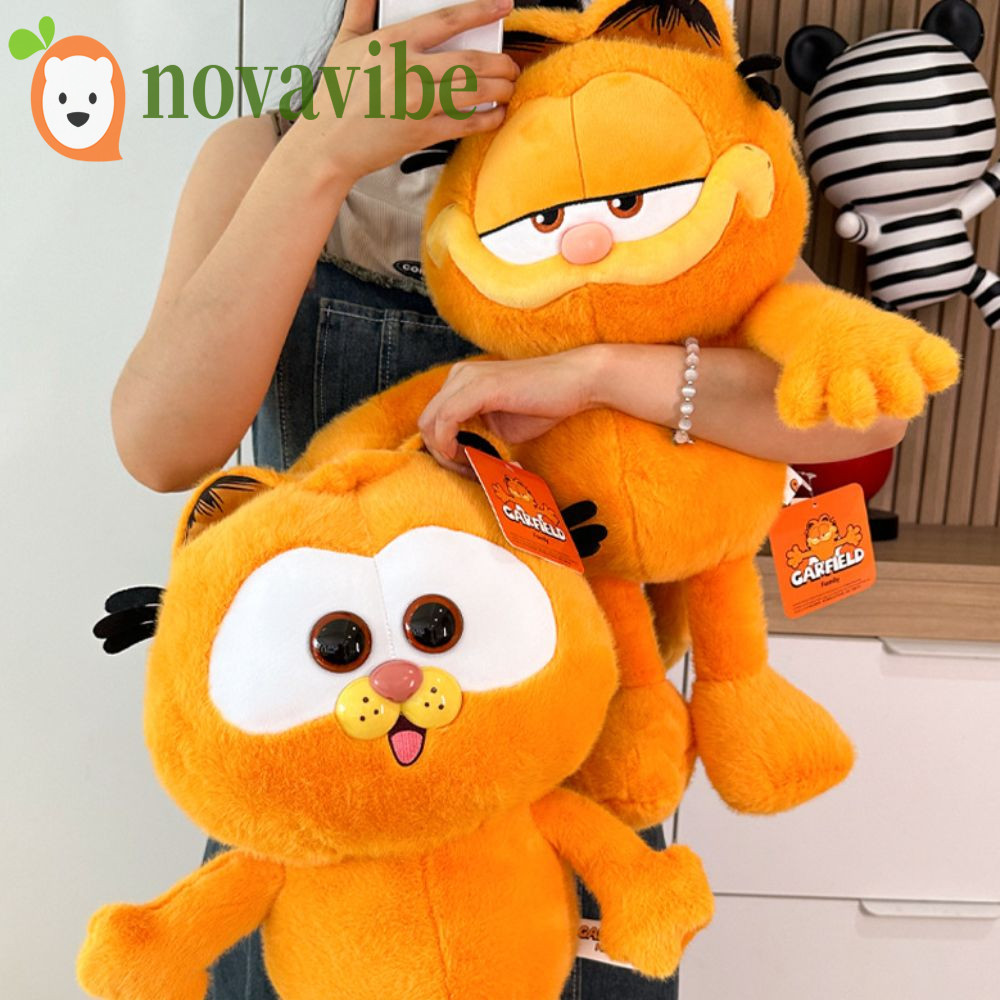 Novavibe Garfield ตุ๊กตาตุ๊กตา, Fluffy The Garfield ภาพยนตร์อะนิเมะแมวน่าเกลียดยัดไส้ Plushie ของเล่น,ตุ๊กตาเครื่องประดับ Ins PP ผ้าฝ้ายอะนิเมะรูป Moe แมวตุ๊กตาของเล่นตกแต่งบ้าน