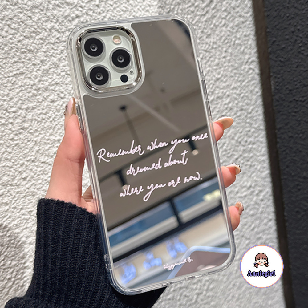 Simple สีชมพูตัวอักษรภาษาอังกฤษกระจกเคสโทรศัพท์สําหรับ IPhone 11 15 16 Pro MAX 16 Plus 12 14 13 Promax XS MAX XR 7 8 Plus กันกระแทกโทรศัพท์ปกหลัง