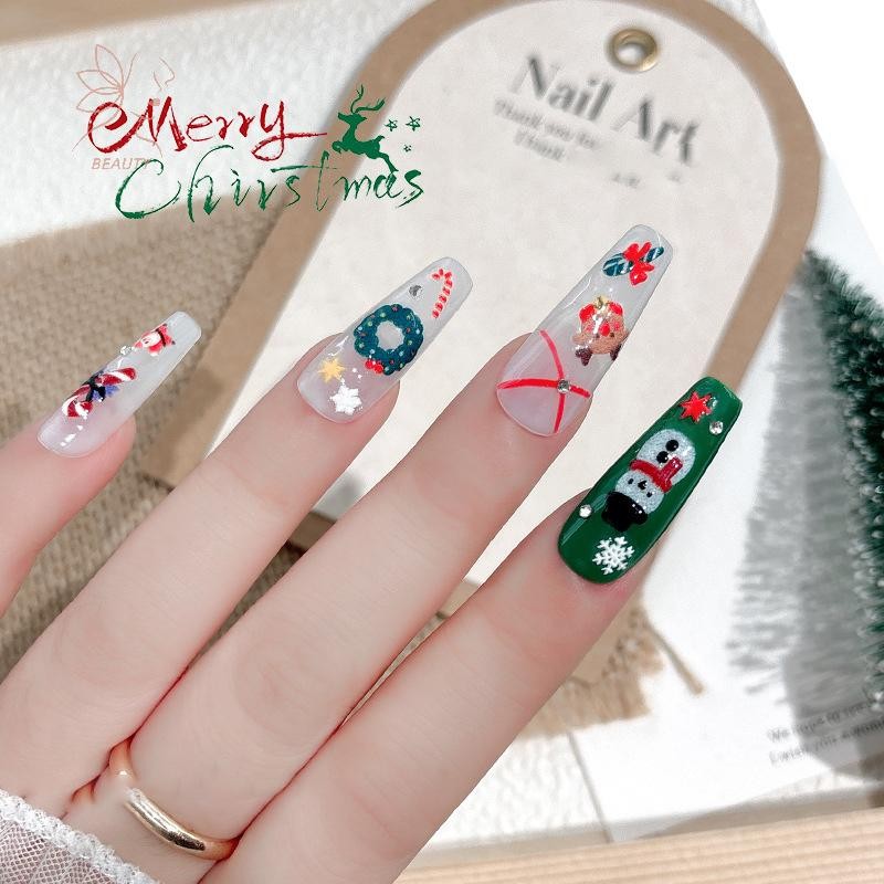 [maybeauty] สติ๊กเกอร์ติดเล็บคริสต์มาส 3D บรรเทาฤดูหนาว Snowflake Bear สติ๊กเกอร์ติดเล็บสําหรับผู้หญิงและสาว Santa Claus สติ๊กเกอร์ติดเล็บ Art Decorstion {TH} ราคา ถูกที่สุด ดีลบีเคเค แกลเลอรีภาพที่ 7