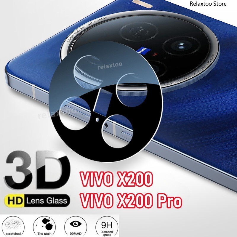 Vivox200 Pro 5G 3Dโค้งเลนส์กระจกนิรภัยป้องกันฟิล์มสําหรับVivo X200 Pro X200Pro mini VivoX200ProMini 5G 2024 Full Coverageกล้องเลนส์ป้องกันหน้าจอแก้วฟิล์มโทรศัพท์