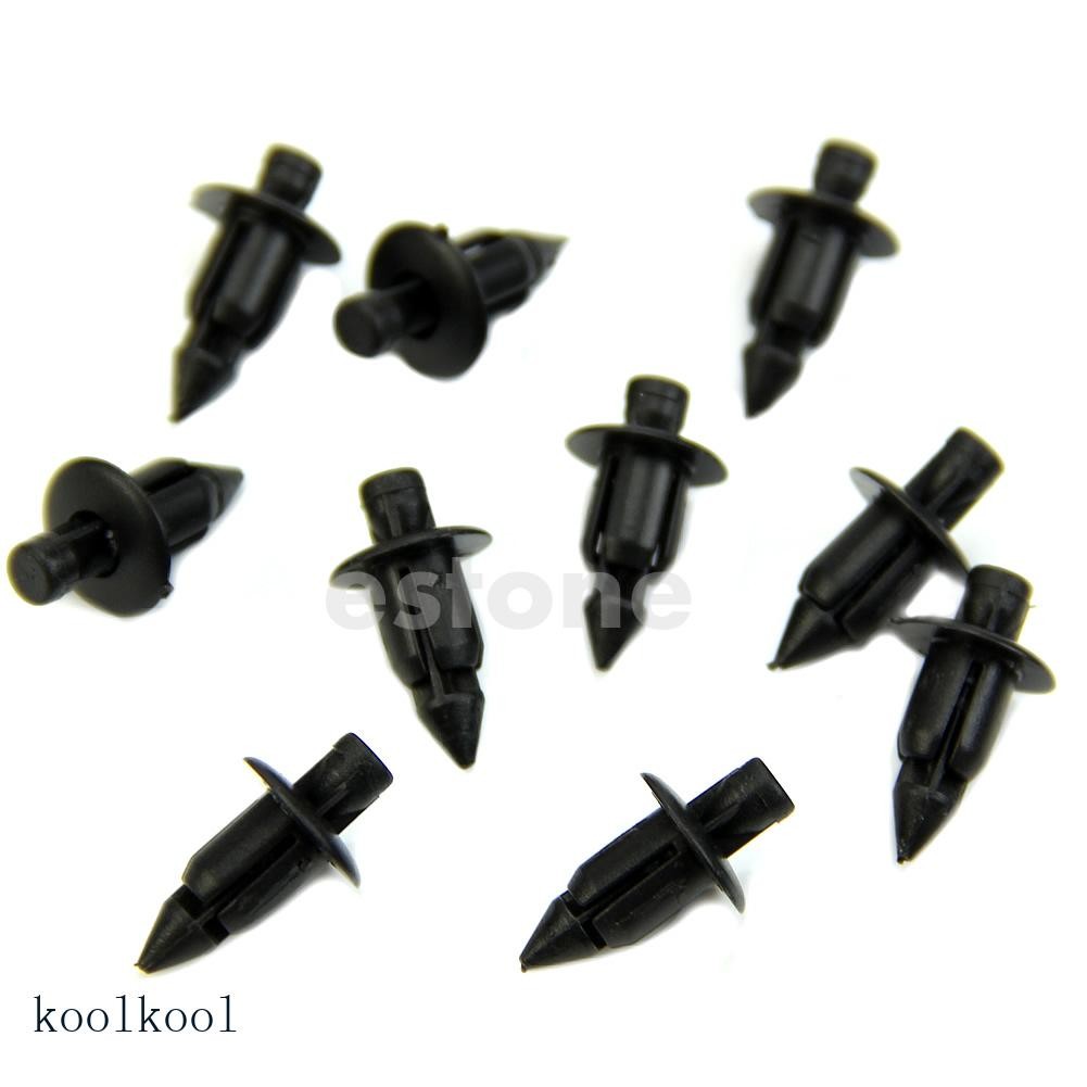 Kool ใหม่กันชนรถยนต์สําหรับ Fender 6 มม.พลาสติกสีดํา Rivets Fasteners สําหรับ 10 ชิ้น