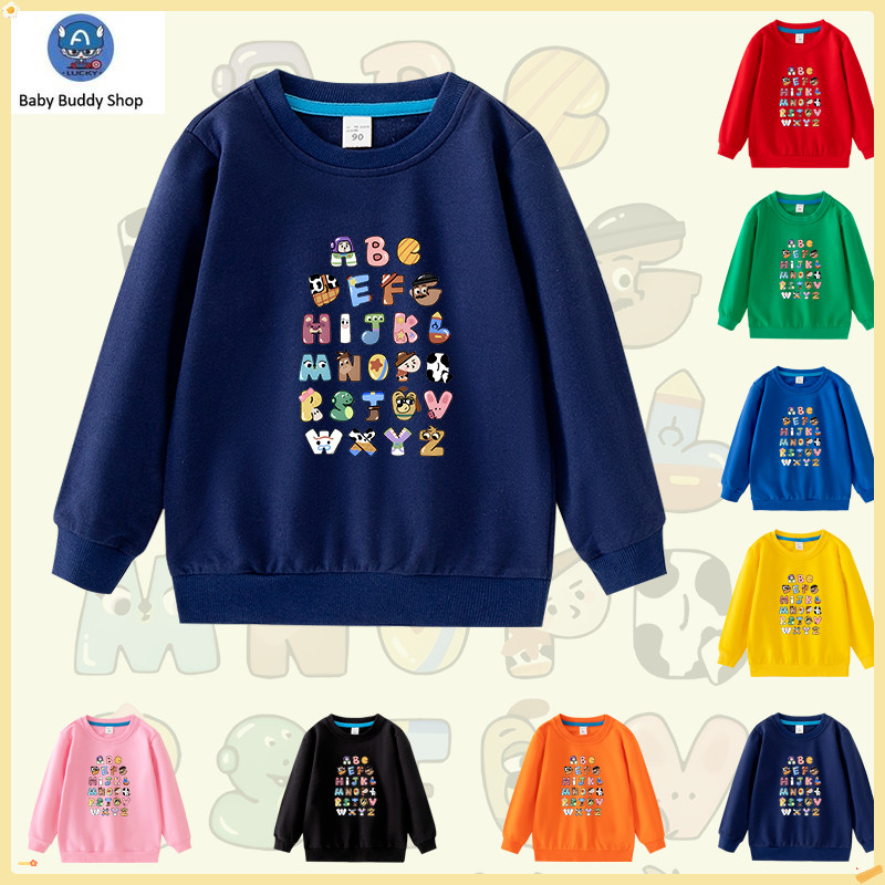 Toy STORY ตัวอักษรเด็กเสื้อแขนยาวเสื้อกันหนาวผ้าฝ้าย 100% สําหรับเด็กชายและเด็กหญิง NW082