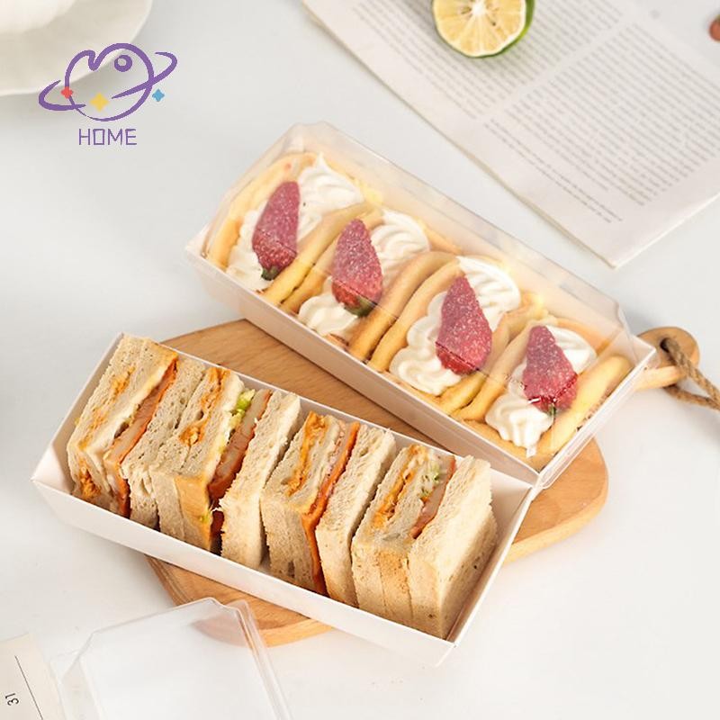 [อาจโฮม] 10ชิ้นเค้กขนมโดนัทตกแต่งกล่องกระดาษคราฟท์คุกกี้เบเกอรี่อาหารแซนวิชกล่องบรรจุงานแต่งงานอุปกรณ์งานเลี้ยงวันเกิด {ไทย} - รูปที่ 5