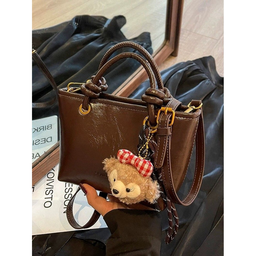 Retro Meradiana Brown กระเป๋าใบเล็กหญิงสไตล์ใหม่ฤดูใบไม้ร่วงฤดูหนาวยอดนิยมAll-Match Messengerกระเป๋าSuper Hot Bucket Bag