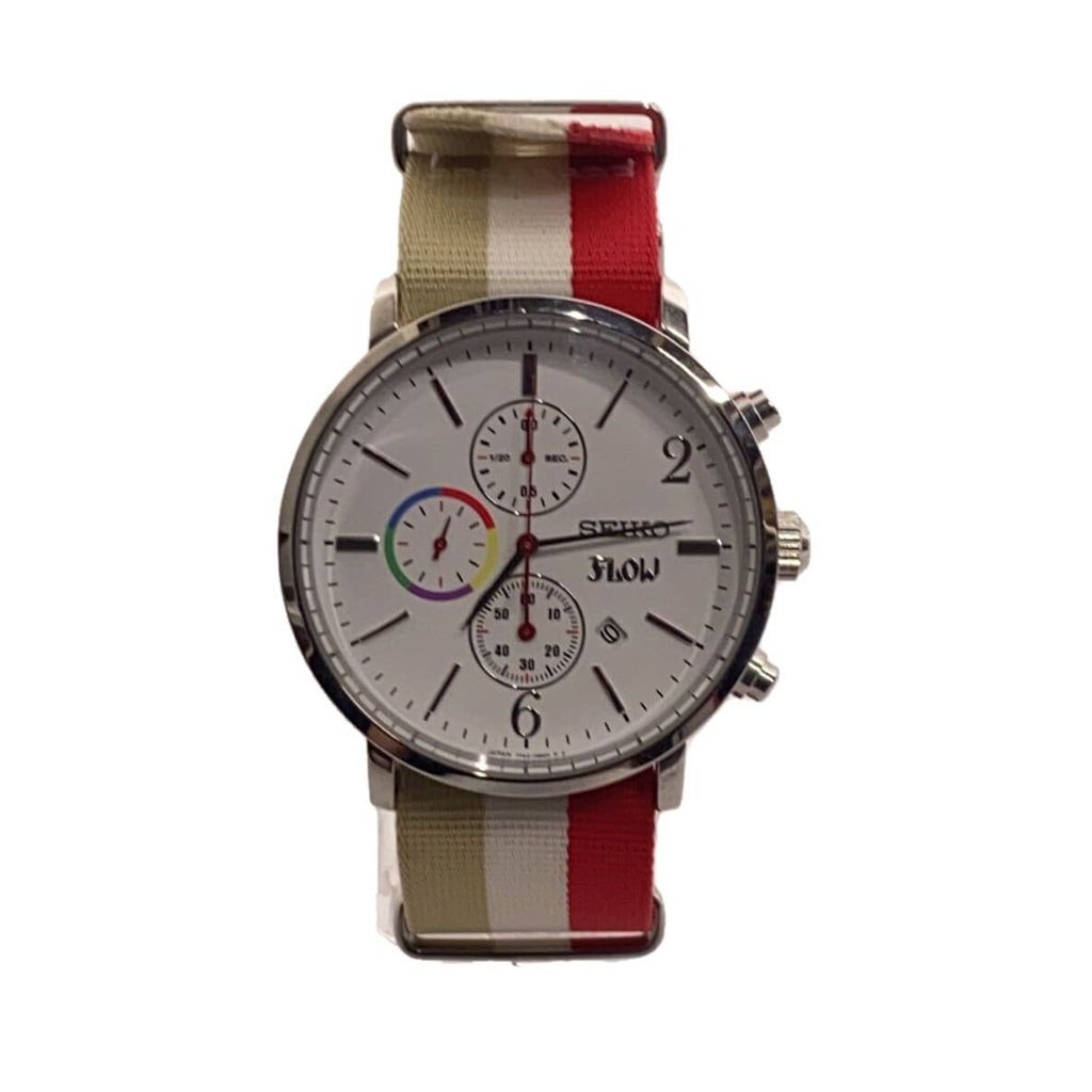 Seiko(ไซโก) SEIKO Men's Watch Analog Canvas White Multi Color SS 7t92-HBK0 Direct from Japan Secondh