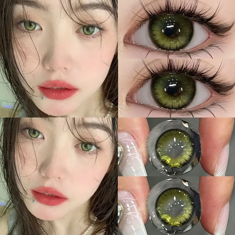 DUOXIU 1คู่สีคอนแทคเลนส์นักเรียนที่มีคุณภาพสูงสีเขียวตาสีฟ้าสีเทาเลนส์แต่งหน้าเส้นผ่าศูนย์กลาง14.2มิลลิเมตรจัดส่งที่รวดเร - รูปที่ 3