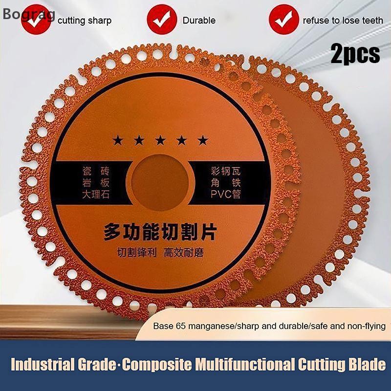 [Bogr] 2 ชิ้น Turbo Diamond Saw Blade Cutg Disc Porcelain กระเบื้องเซรามิคเครื่องบดมุมเครื่องมือ COD